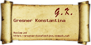 Gresner Konstantina névjegykártya